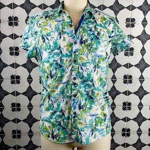 Men short sleeve button down shirt